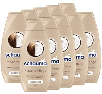 Schauma Schwarzkopf Reparatur-Shampoo Repair & Pflege (10x 400 ml), Haarshampoo glättet & repariert die Haarstruktur, Repair Shampoo für strapaziertes & trockenes Haar, mit Kokos-Extrakt