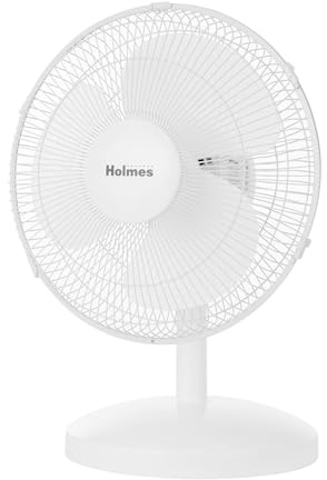 Holmes 12 Oscillating Table Fan 3-Speed Manual 15° Adjustable Tilt