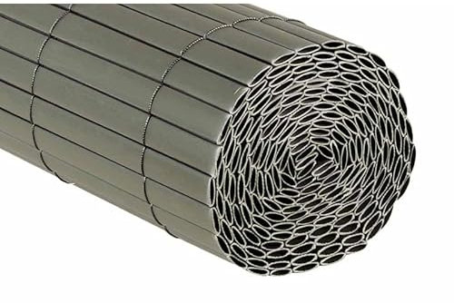 RETELANDIA - Arella Canniccio Ovale in PVC Plastica, Frangivista Schermante per Giardino Balcone Terrazza, Antracite, m 1,5x3