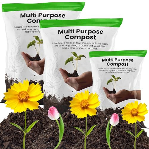 Multi Purpose Compost Bags With Nutrient Rich Formula & Improved Water Retention Ideal For Garden Use, Outdoor Plants, Tubs, Pots & Hanging Baskets (10 Litre Bag)