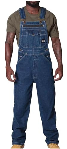 NUSGEAR Mono Pantalones de Vaqueros Hombre 2024 Peto Trabajo Bib Suelto Jumpsuit con Bolsillos Mezclilla Moda Casual Fiesta Pant Trabajo Jeans Denim Pantalones Mono Talla Grande
