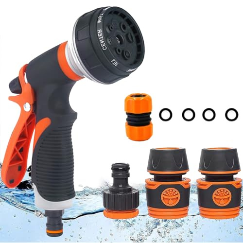 JTWMY Pistolet Arrosage Jardin,8 Modes Matériel d'arrosage pour Jardin Débit d'eau contrôlable Arrosage Jardin Pistolet d'arrosage Jardin pour le Lavage des Voitures,Plantes,Animaux domestiques