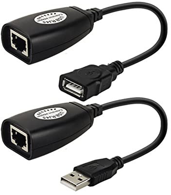 Sweeaau Confezione da 2 cavi da USB a RJ45 Lan Ethernet Extender adattatore convertitore per Cat6 Cat5e Rj45 LAN Ethernet Extender Adapterethernet Cord Usb Over Cat5e