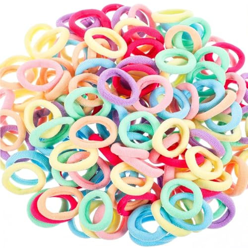 Haargummis Mädchen, Suiyeejan Baby Elastische Haargummi, Mini Nahtlose Haarbänder, Haarband Mehrfarbig Soft Zopfgummi für Mädchen Kinder Kleinkinder Baby