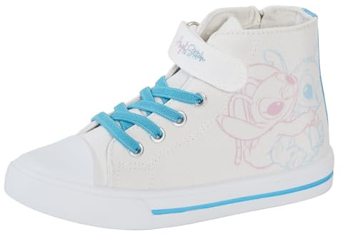 Disney Stitch - Scarpe da ginnastica alte in tela, per ragazze e adolescenti, con chiusura a zip, Multi, 34 EU