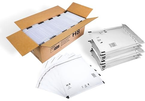 100 Versandtaschen Luftpolsterumschläge 290 x 370mm DIN B4 Luftpolsterversandtaschen Luftpolstertaschen Gr. H/8 H8 weiß Umschläge haftklebend gepolstert Polsterumschlag Taschen