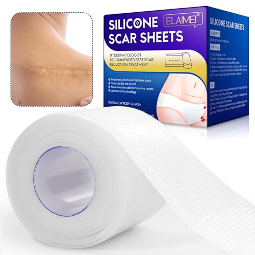 P-Beauty Silikonplåster ärrplåster, transparent – plåster för ärrbehandling, vattentät, andas och kan skäras till storlek – för gamla och färska ärr – graviditet, OP-ärr, akne (4 cm x 3 m)