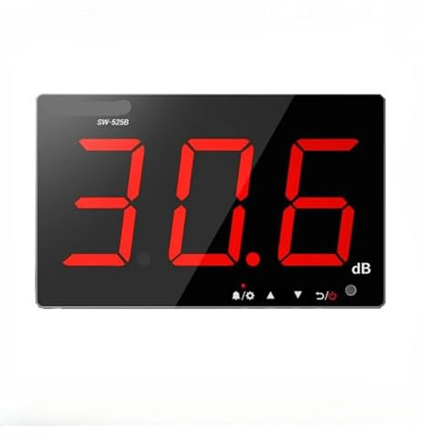 TIEOAXFT SW-525 Medidor de Nivel de Sonido Digital 30-130dB Medidor de decibelios de Ruido montado en la Pared Detector DB Decibelímetro Profesional(SW-525G)