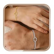 YELUWA Braccialetti Nodo D'amore, Bracciali Coppia Bracciale Amicizia Bracciale Donna Argento Bracciali Amicizia Donna, Regali di Coppia, Regalo Amica, Regalo Fidanzato, Regali Mamma - Nero e Argento