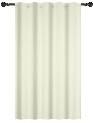 YONGFOTO 107 x 160 cm beige ljusfiltreringsgardiner, macaron bondgård nordisk boho minimalistiska enfärgade draperier rum mörkläggningsgardiner stång ficka fönsterbehandlingar för barnkammare förskola