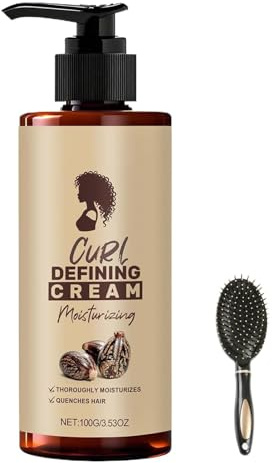 Crème définissante pour boucles, lotion bouclante pour cheveux ondulés, lotion lissante longue durée pour ondulations sèches et frisottis, crème coiffante hydratante légère sans rinçage (1PC)