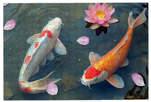 Puzzle 5000 Piezas Carpa koi, Puzzle Loto, Puzzles 5000 Adultos, Rompecabezas Adultos con Caja Regalo, Rompecabezas de Madera Desafiante para Toda la Familia, Regalos Originales para Mujer -3874
