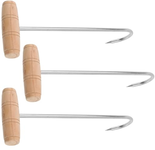 VALICLUD Calzador de Botas 3 Piezas Acero Inoxidable Mango de Madera, Levantador de Zapatos Metálico Portátil para Facilitar Poner y Quitar Calzado en Casa, Accesorio Práctico para Adultos