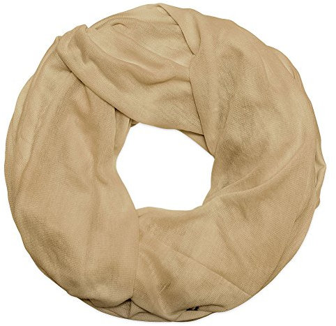 Soul-Cats Loopschal Schlauchschal Wickelschal Rundschal Loop Schal uni NAHTFREI EXTRA LANG, Farbe: creme