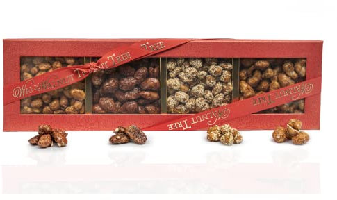 Walnut Tree – Caramelised Nut Gift Box – Handpacked in the UK with Pecans, Cashews, Almonds, Peanuts, Sesame Peanuts – Gluten Free – Vegetarian – Luxury Gift Selection, Birthday, Anniversary – 300g