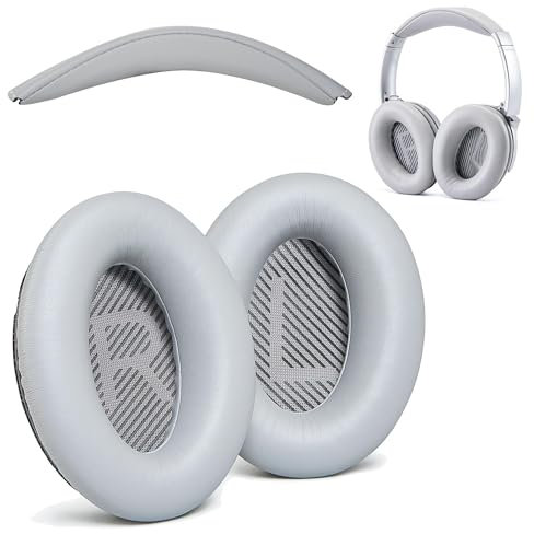 AHG Accessory House Global Replacement QC Ear Pad and Headband Pad Kit Cushion. Compatible with Bose QuietComfort (2023) QC45 QC35 QC35 II QC SC QC SE Wireless Noise Cancelling Headphones (Grey)