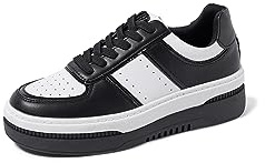 QUEEN HELENA Sneakers Platform Leggere Casual Scarpe da Ginnastica Donna X29-4 (X29-5 Nero, Numeric_38)