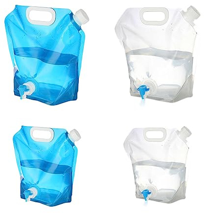 Vattenpåse 5 l/10 l BPA-fri vattensäck dricksvatten campingbehållare, vikbar vattenbehållare bärbar vattenbehållare vikbar med tappkran, dricksvatten med bärhandtag och kran för utomhusaktiviteter