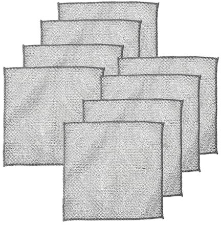 qerich Trapos multiusos de alambre, 8 paños de cocina de microfibra, paños de limpieza, paños de limpieza lavables, paños de limpieza eficaces para la cocina, húmedos y secos para cocina, vajilla