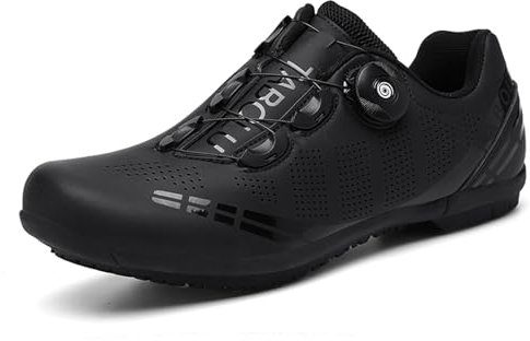 Hixingo Fahrradschuhe Herren Damen Rennrad Und MTB Schuhe Mit Gummisohle, Atmungsaktive Sneaker rutschfeste No-Lock Fahrradschuhe Mountainbike SPD Schuhe（Schwarz ，43 EU）
