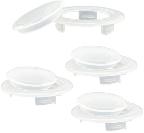 FUIPVGI 4Pcs Anillo y Tapa para Sombrilla de Mesa de Patio Tapon Mesa Sombrilla Patio Mesa Tapón y Anillo Tapa Plástico Anillo de Agujero de Paraguas para Exteriores Uso Jardín(Blanco)
