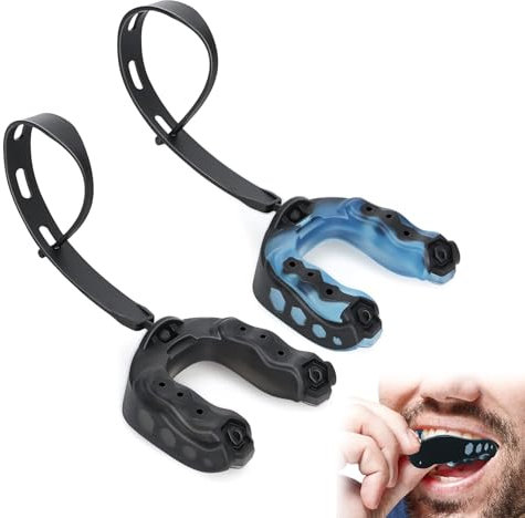 2 Stücks Mundschutz Boxen für American Football, Kampfsport, Kickboxen, Hockey - Erwachsene - Schwarz und Blau