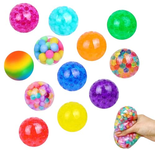 12pcs Random Stress Balls, Squishy Stress Relief Ball for Anxiety Relief, Hand Exercise Flexibility Training for Home, Office Suitable for Relieving Stress in The Office Aged 15+