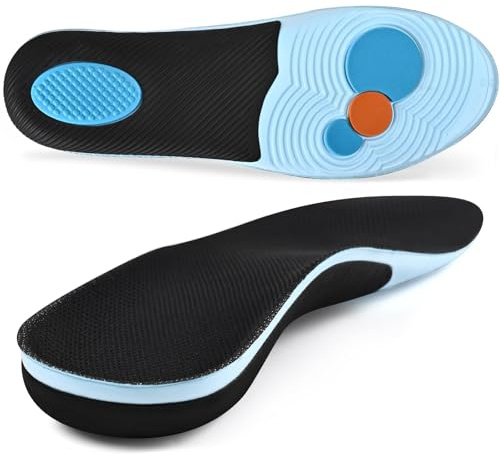 UFYVPKS Arch Support Insoles，Orthotic Insoles for Feet Pain, Fallen Arch, Over Pronation, Metatarsalgia，Plantar Fasciitis Insoles，Work Boot Shoe Insole for Men and Women(Black, 260(UK6.5-7))