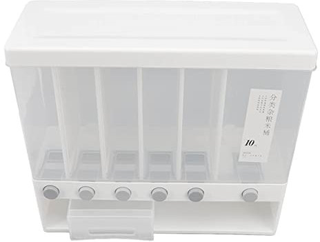 6-in-1 Cereal Scender Storage Can, Mueslispender, 10l Rotation of Food Dispensers Muesli Dispenser, Sealed Grain Container with Removable Partition and Handle, Suitable for Storage