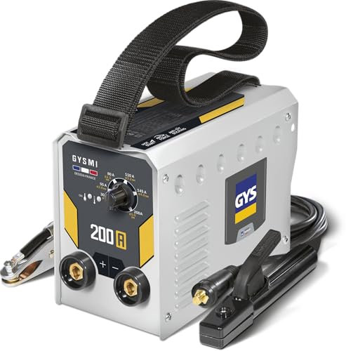 GYS, GYSMI 200A, Poste à Souder à l'Électrode Enrobée 200A Monophasé 230V (MMA), Arc Force, Antisticking, Hot Start, Avec Porte-électrode, Câble de Masse