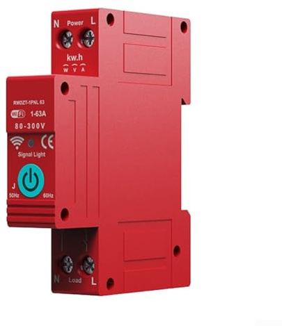 Interruttore intelligente, contatore di energia elettrica con controllo app 63A Digital Energy Monitor Display LCD per protezione da sovracorrente in tempo reale