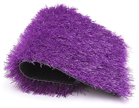 Alfombra de césped artificial realista de 3 cm de grosor, suave, reversible, para césped y jardín, no se quema, permeable al agua, color morado, 59 x 79 pulgadas, solución perfecta para suelos al aire