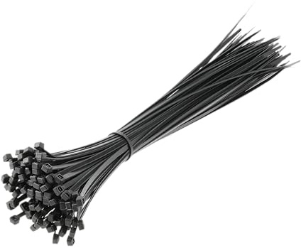 HÖGERT TECHNIK – buntband av nylon 4,8 x 370 mm svart 100 stycken UV-beständiga kabelband, kabelremmar, fästbindemedel, plastbindemedel för elektrisk installation, montering
