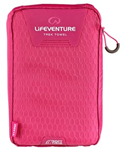 Lifeventure SoftFibre Travel Towel — Compact, Lightweight Quick-Dry Sports & Beach Towel, Sand-Free Design, Giant, Pink