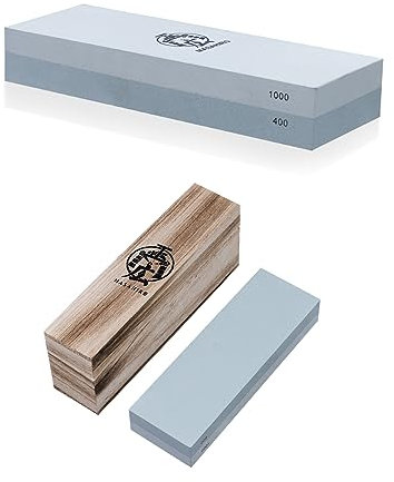 Masahiro Handmade Sword Double Side Whetstone, Rough #400, Medium #1000, Swords Blade Sharpening Stone