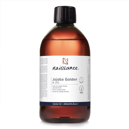 Naissance Huile de Jojoba Dorée (No. 233) - 450ml - Naturelle et Pressée à Froid - Pour le Soin de la Peau, du Corps et des Cheveux - Vegan