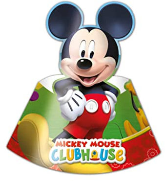 amscan Procos 81516 Playful Mickey Lot de 6 Chapeaux de fête, Taille 20 x 16,5 cm, Cadeau d'invité, Carnaval, Anniversaire, fête à thème