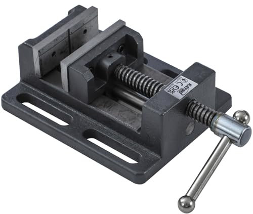 KATSU Étau de perceuse à colonne 4 (100 mm) avec barre de guidage, pince de banc de perçage à pilier de qualité professionnelle pour ateliers et fraiseuses 4022704