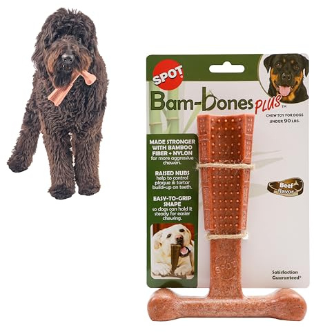 SPOT Ethical Pet Bam-bones Plus Bamboo Strong Dog Chew Beef Flavor Large