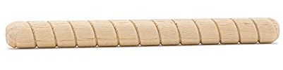Wooden Dowel Pins 3/8 inch x 4 inch, Pack of 50 Spiral Dowel Joints for Woodworking, Furniture and Crafts, by Woodpeckers