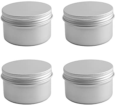 Othmro 6pcs Aluminium Tin Jars, 2.7oz Small Containers Tins with Screw Lids, Empty Can Travel Tins for Candles, Cosmetic, Soap Silver (80ml/2.7oz)