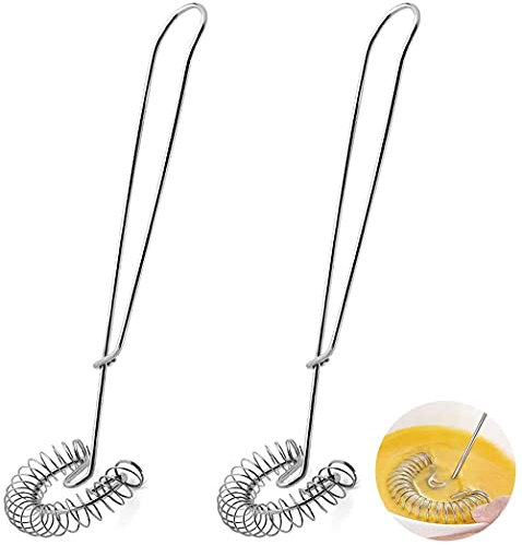 LATRAT Frusta a spirale in acciaio inox, robusta, mini frusta per salsa, latte, schiuma, miscelatore manuale per cucina