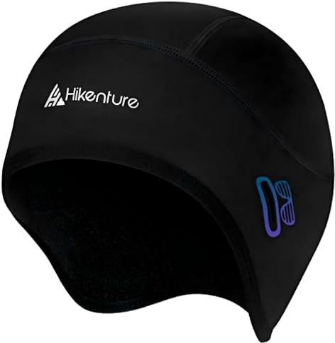 HIKENTURE Winter Skull Cap, Windproof Helmet Liner for Men Women, Black