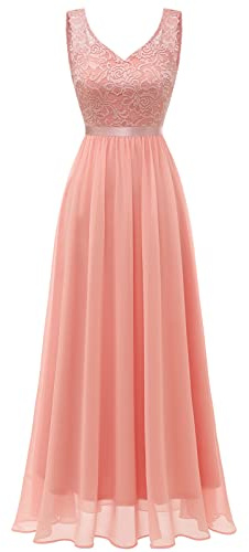 Gardenwed bal bröllop formell klänning, kall axel brudtärna kväll formell klänning, 082blush, XL