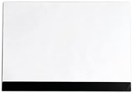 PuK Krämmer GmbH Papier-Schreibtischunterlagen Blanko mit Schutzleiste schwarz | DIN A2 59,4 x 42 cm Querformat | verleimt | 25 Blatt zum Abreißen Kantenschutz schwarz