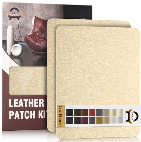 Kit di Riparazione in Pelle Crema, 28×21 cm Nastro Adesivo in Pelle, Pelle Adesiva per Riparazioni Patch di Riparazione in Pelle per Divani, Automobili, Stivali, Reclinazioni, Borse, Tappezzeria