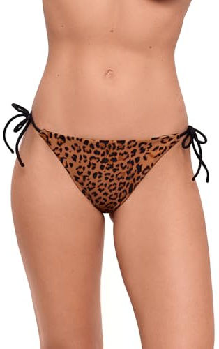 Sports Illustrated Women's String Tie Side Bottom, Meow Factor, Large