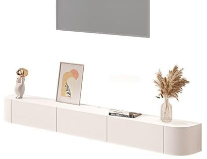 XRRJFYH TV Schrank Holz Lowboard Hängend Fernsehschrank TV Bank Fernsehtisch TV Cabinet Wohnzimmer TV Tisch TV Board (Color : Wit, Size : 140cm/55in)