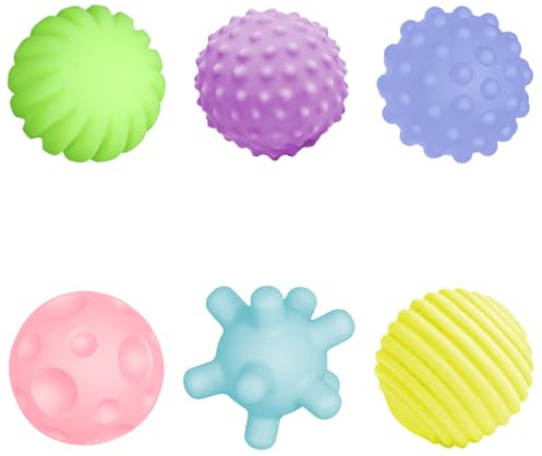 Rumyve 6pcs Baby Toys Sensory Balls,Massage Soft & Textured Balls Set,Multi Baby Balls Gift Sets for Kid's Tactile Senses Toys
