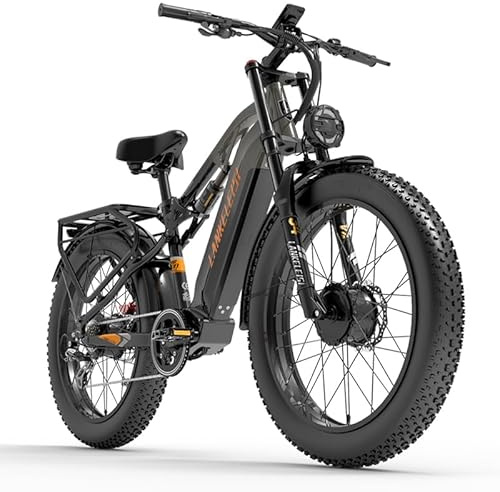 LANKELEISI MG800 Max Fatbike Électrique 26 – Vélo Électrique Tout-Terrain Homme à Double Moteur, Pneus Larges 4.0, Batterie Lithium 48V 20Ah, Suspension Complète, Autonomie 150km